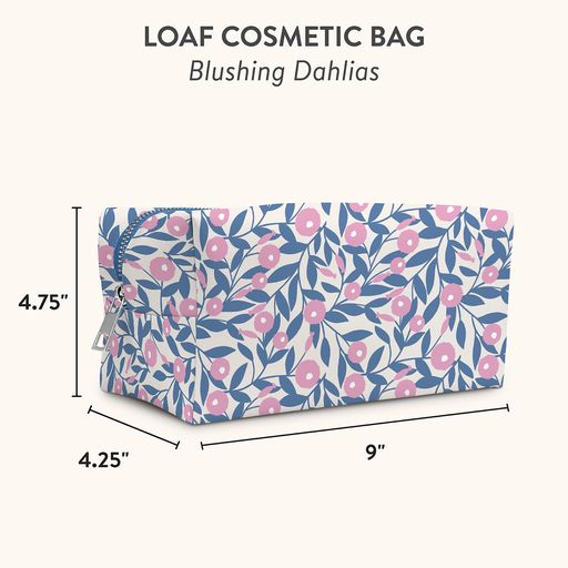 Blushing Dahlias Loaf Cosmetic Bag