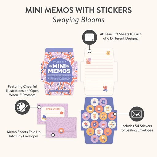 Swaying Blooms Mini Memo with Stickers – Studio Oh!