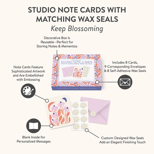 Keep Blossoming Note Card Set with Wax Seal