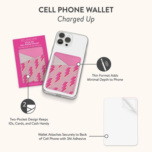 Charged Up Stick On Cell Phone Wallet Studio Oh