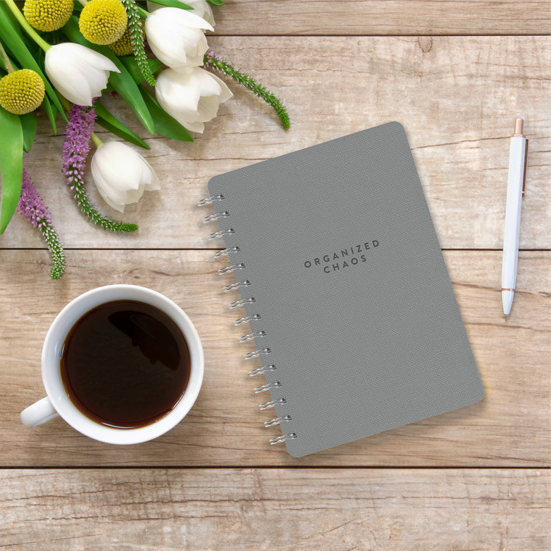 Organized Chaos (Gorgeous Gray) Agatha Notebook
