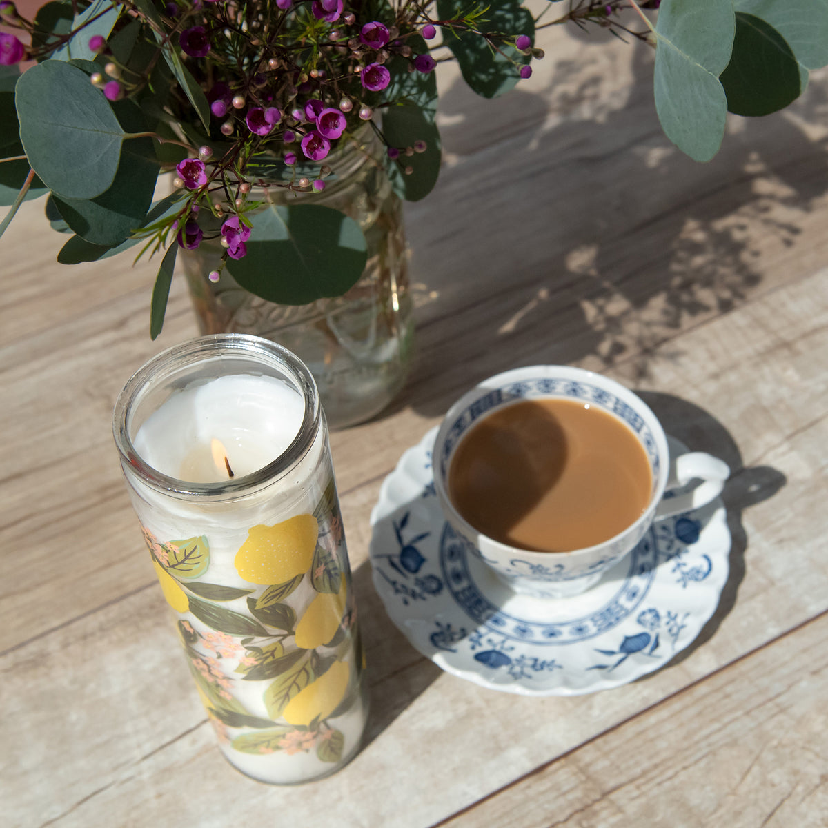 Set 6 Espresso Cups & Saucers Lemon Flowers