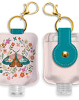 Floral Moth Hand-Sanitizer Holder with Travel Bottle