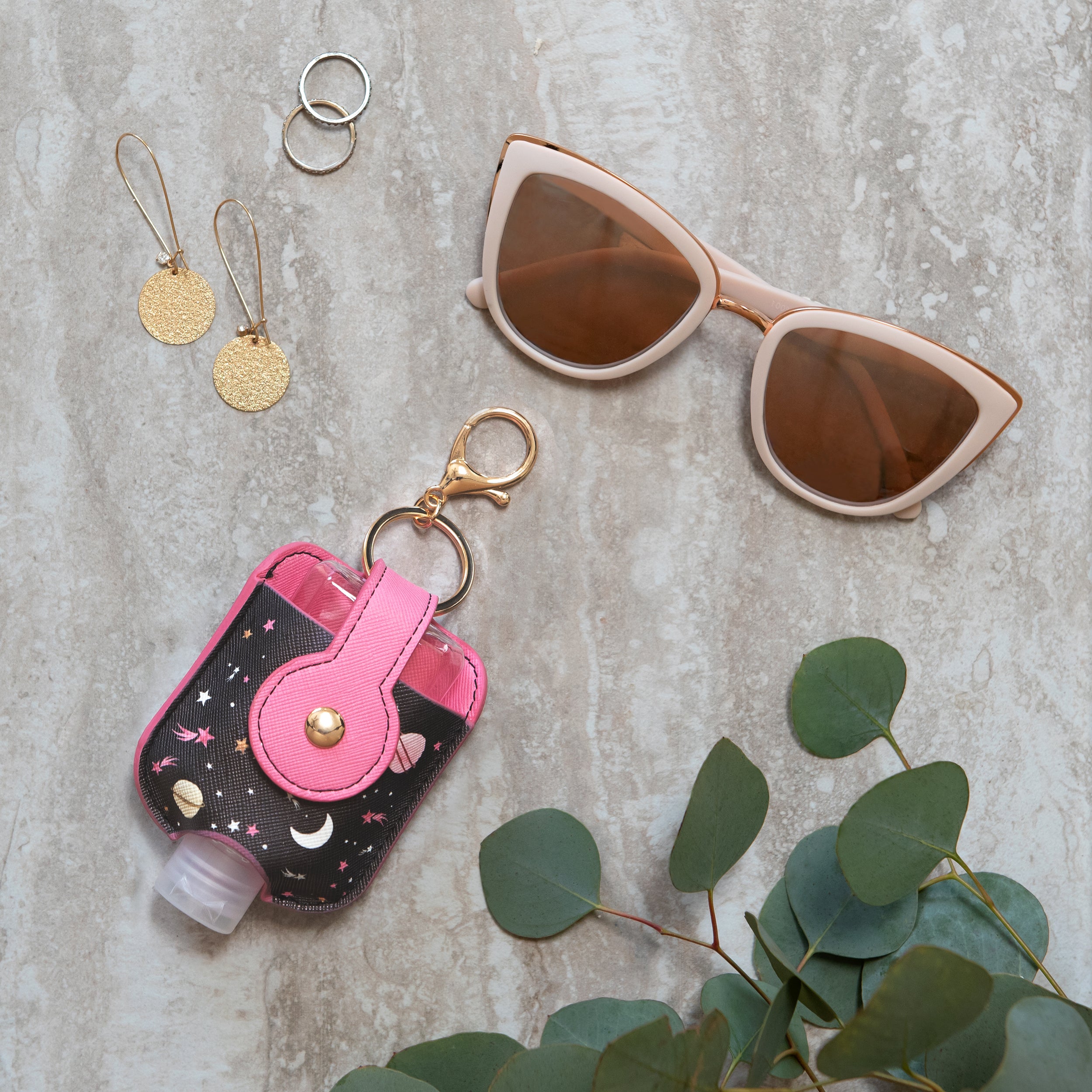 Moons & Stars Hand-Sanitizer Holder with Travel Bottle – Studio Oh!