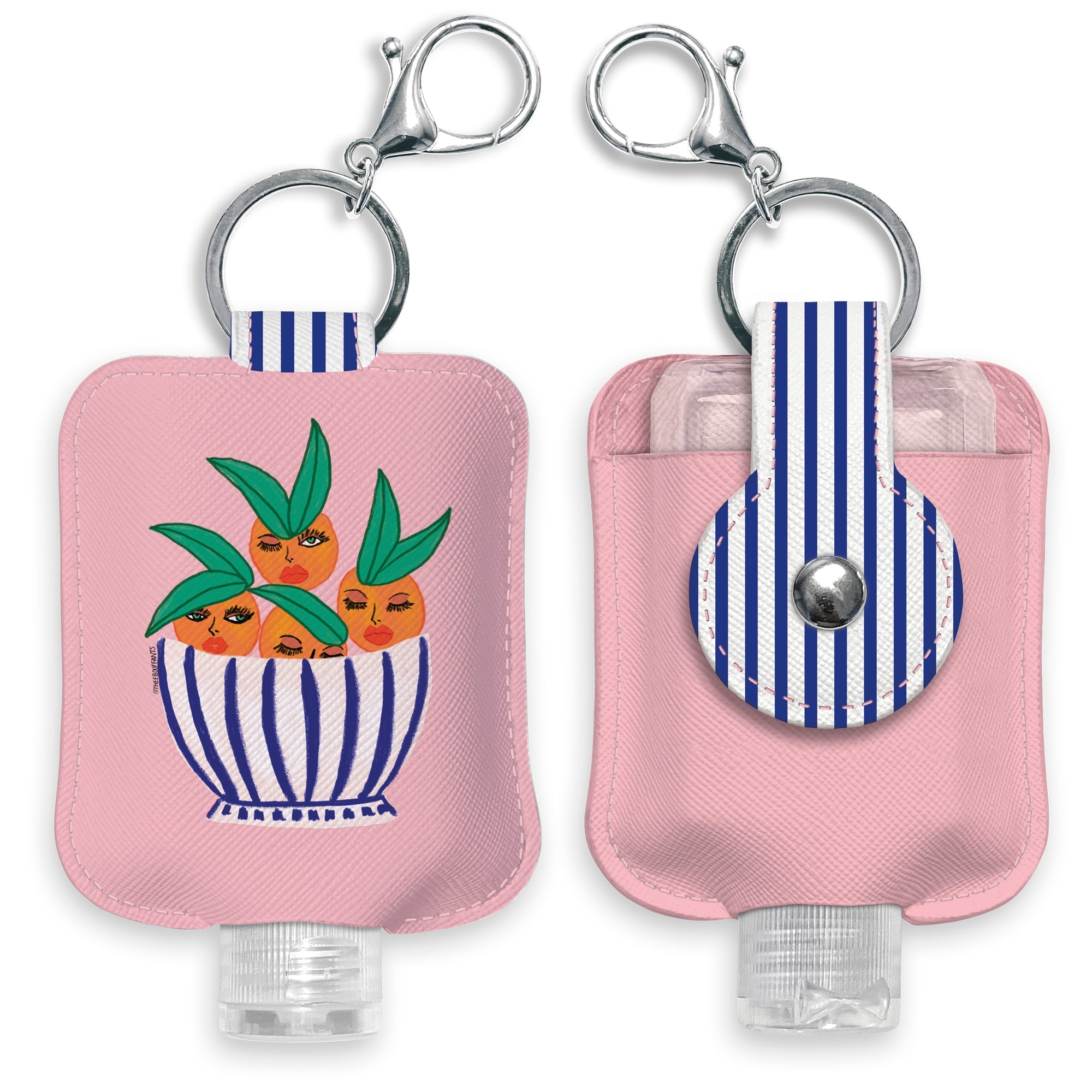 Amazon.com: Hand Sanitizer Holder With Refillable Container - Pink Floral -  2 Ounce Travel Size - Swivel Clip For Backpack, Purse or Keychain -  Handmade by Green Acorn Kitchen : Handmade Products