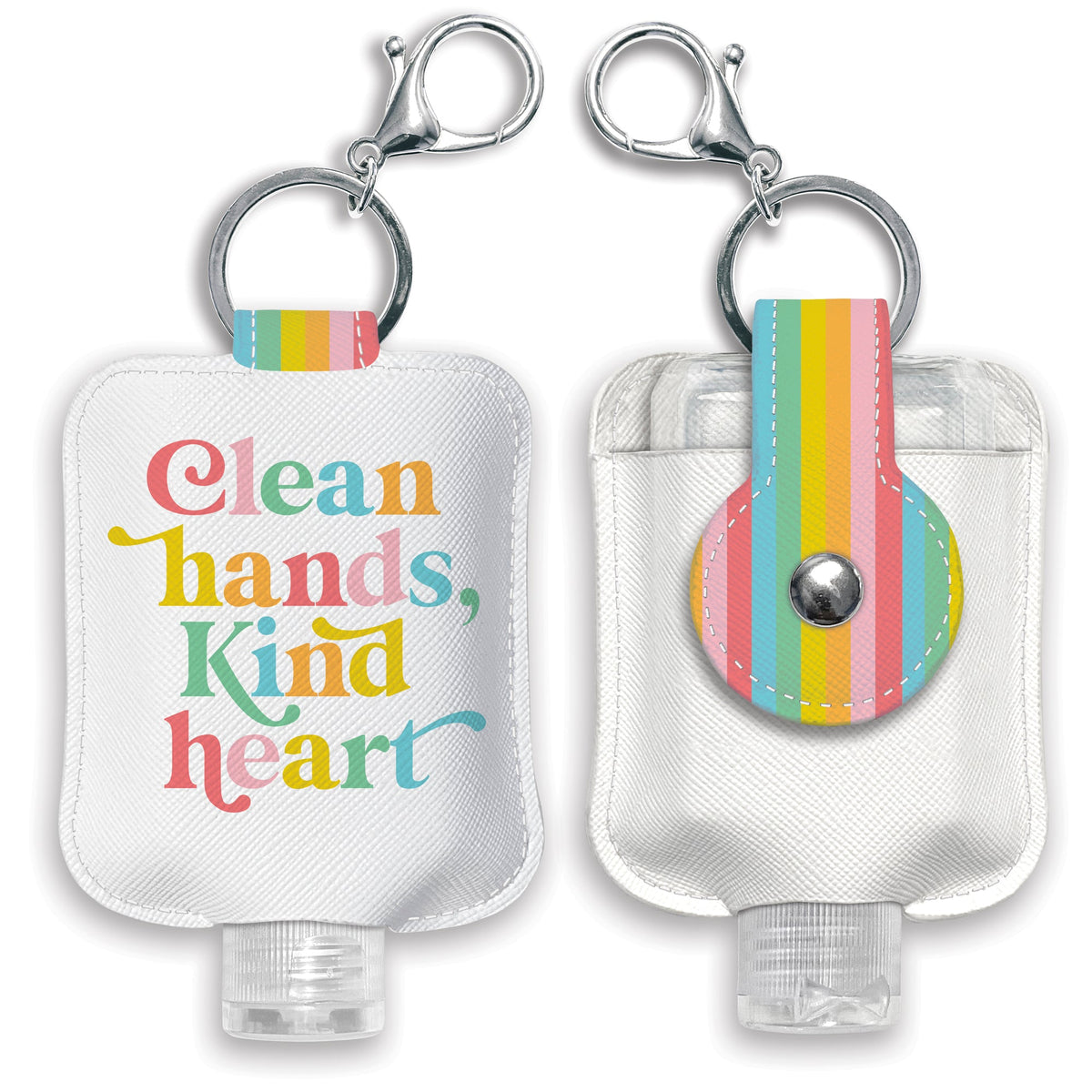 Clean Hands Kind Heart Hand-Sanitizer Holder with Travel Bottle