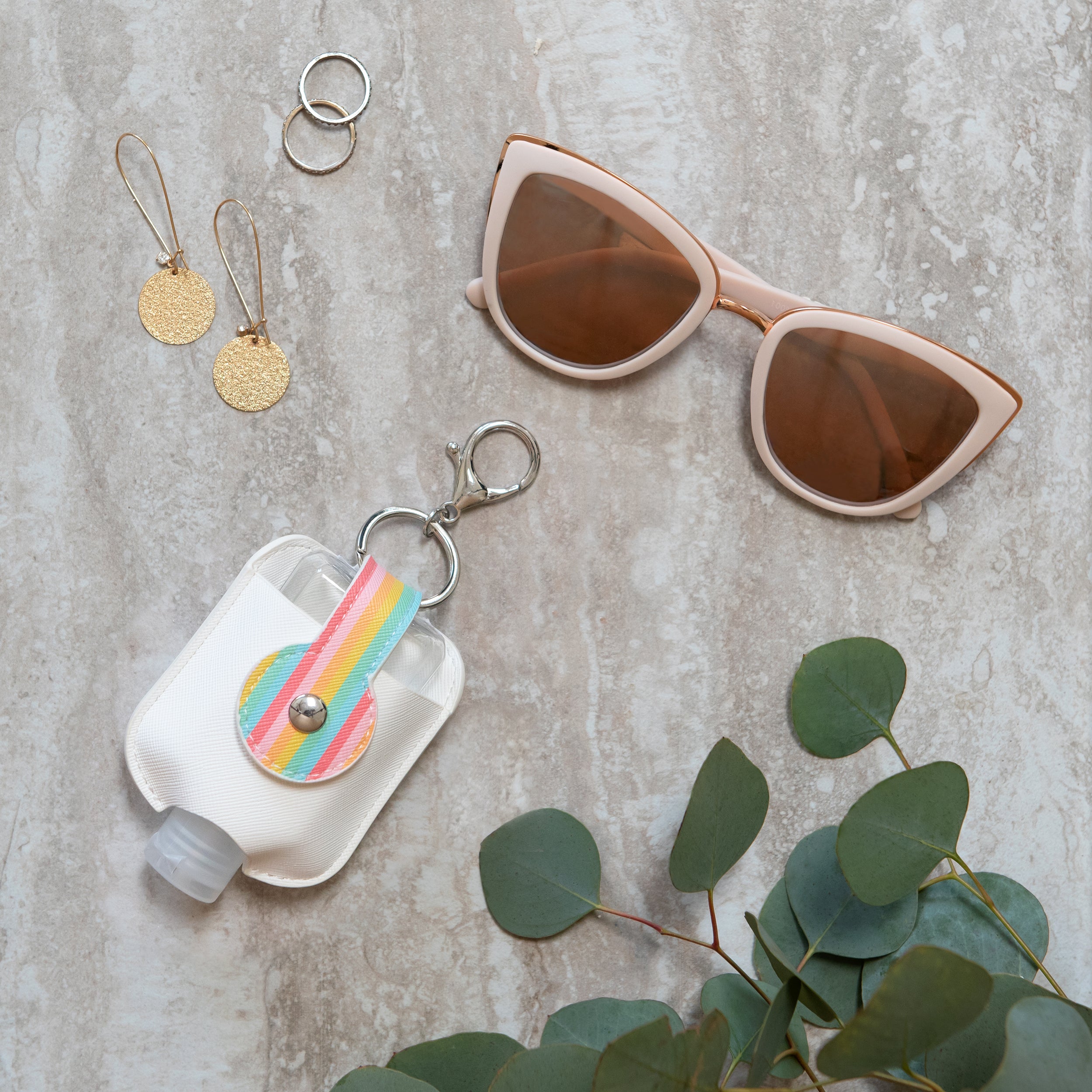 Clean Hands Kind Heart Hand-Sanitizer Holder with Travel Bottle