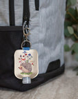 Hedgehog with Mushrooms Hand-Sanitizer Holder with Travel Bottle