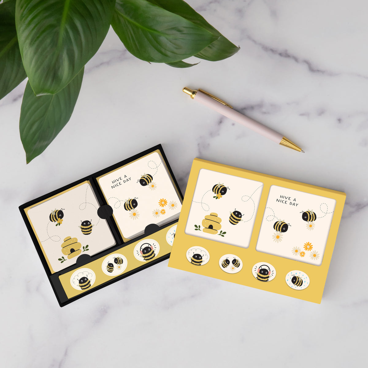 Buzzy Bees Mini Note Card Set with Stickers