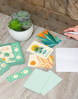 Sunny Hello Note Card Set with Stickers