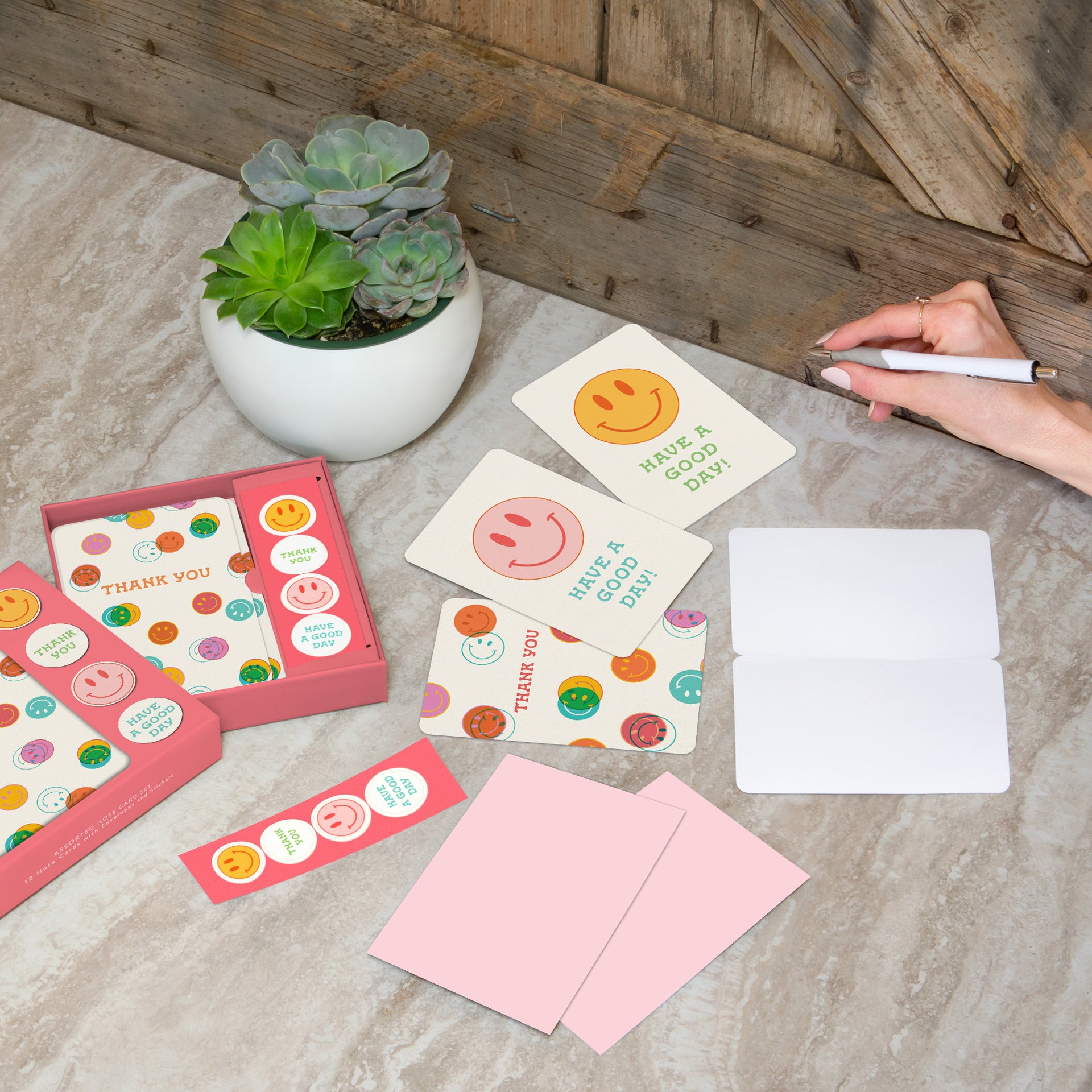 Be All Smiles Note Card Set with Stickers – Studio Oh!