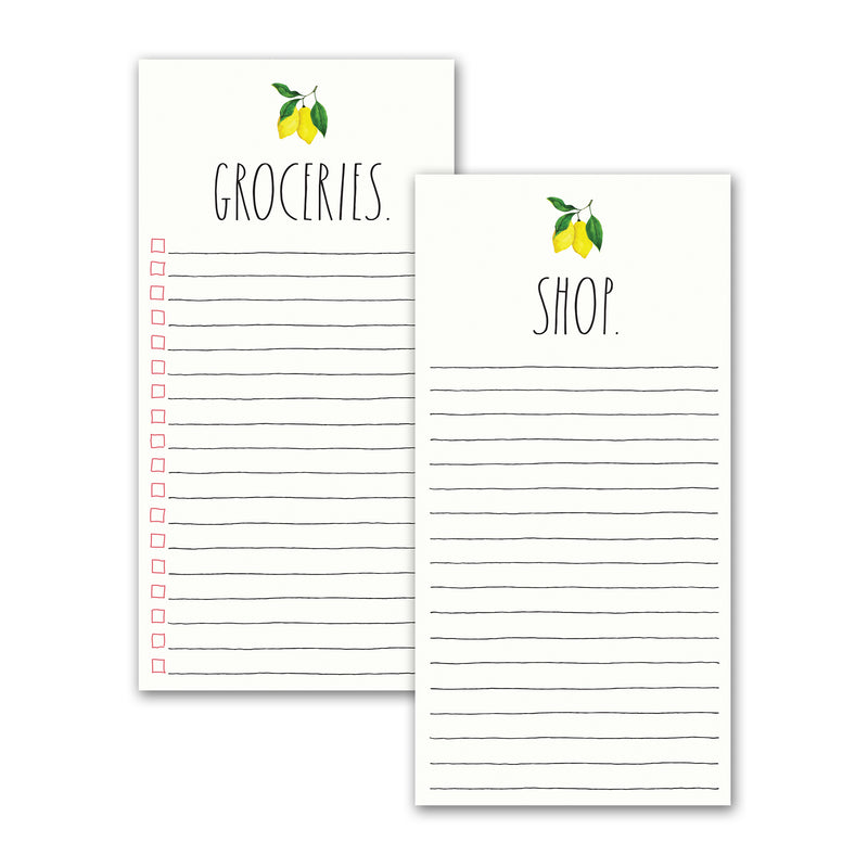Rae Dunn GROCERIES Two-Pack List Pad Set
