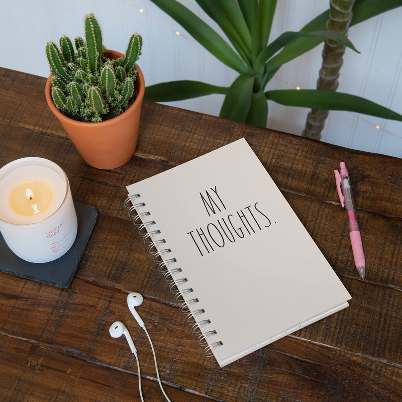 Rae Dunn MY THOUGHTS Medium Spiral Notebook
