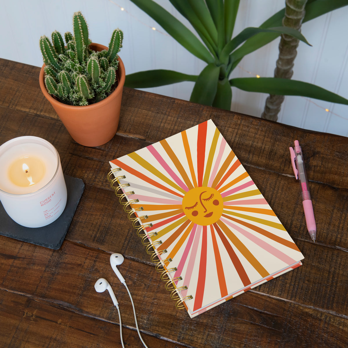Retro Sunshine Medium Spiral Notebook