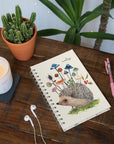 Hedgehog with Mushrooms Medium Spiral Notebook