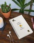 Don't Worry Bee Happy Medium Spiral Notebook