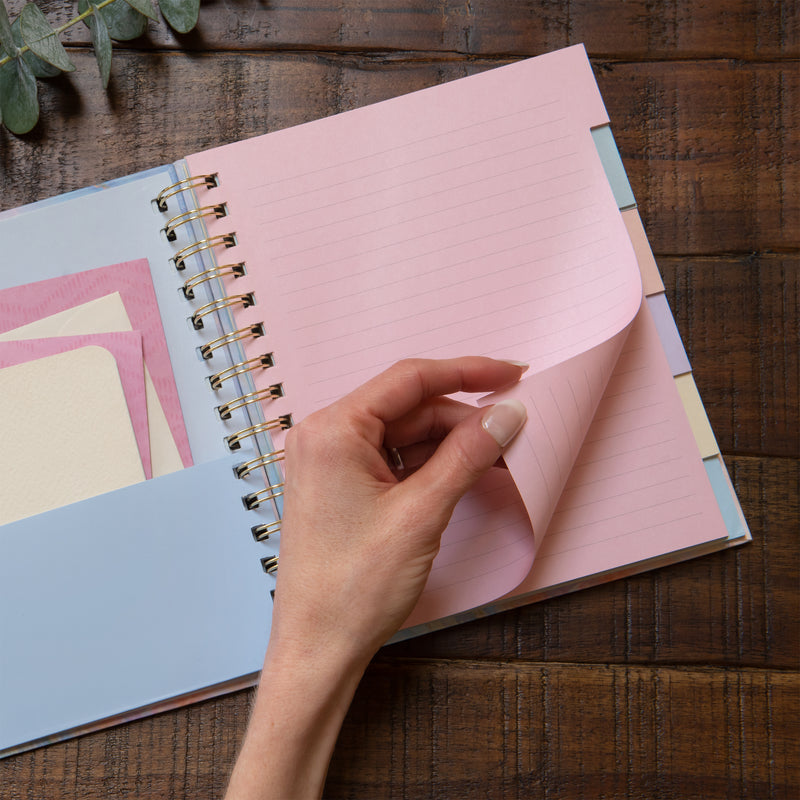 Swirled Marble Tabbed Spiral Notebook