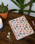 Floral Moths Tabbed Spiral Notebook